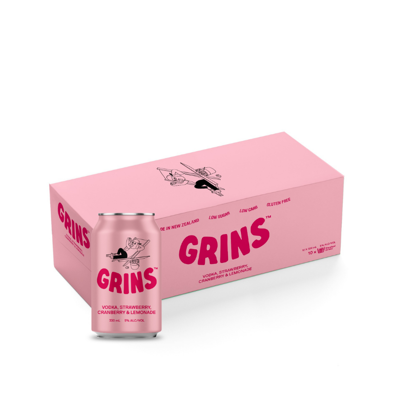 Grins Strawberry, Cranberry and Lemonade Vodka (33CL) - Image 2