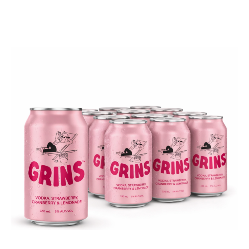 Grins Strawberry, Cranberry and Lemonade Vodka (33CL) - Image 3